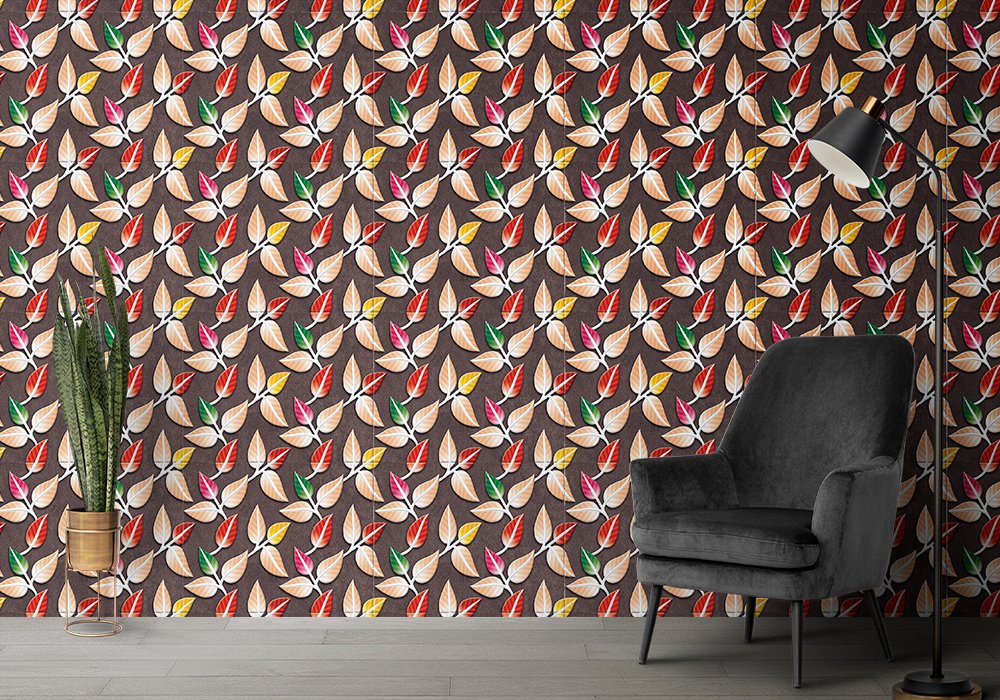 3D leafs color self adhesive wallpaper decorative masterpiece for home decor